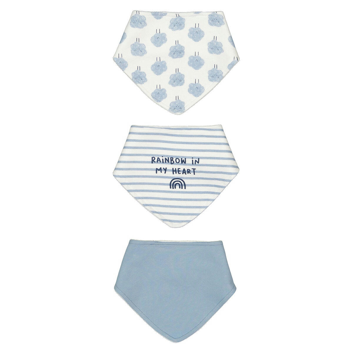Lot de 3 bavoirs forme bandana