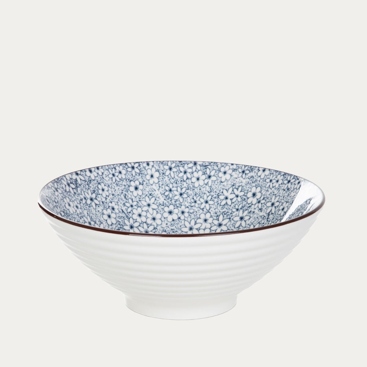 Miska SALADO w kwiaty z brązowym rantem 20,5 cm