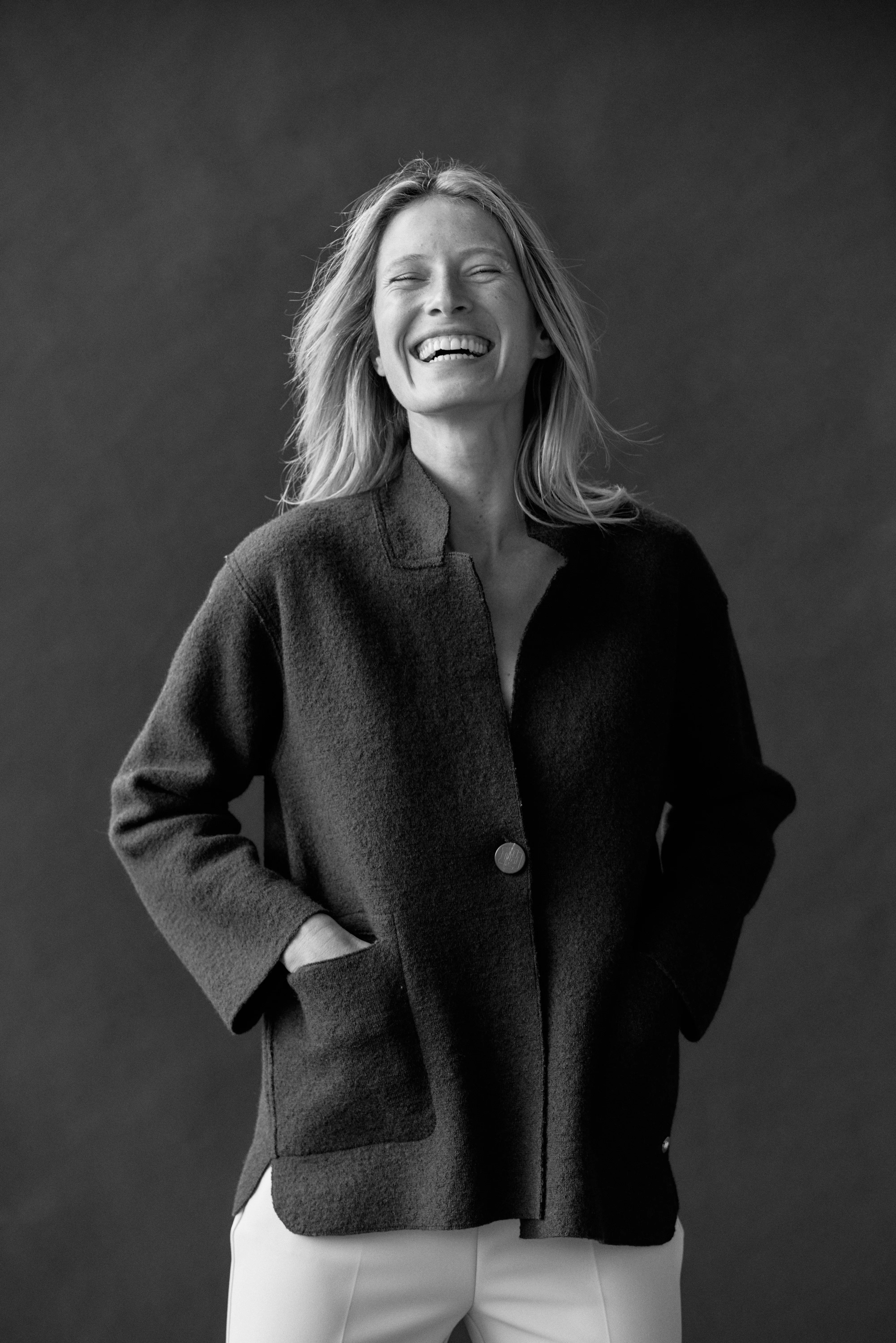 Manteau court en laine bouillie NEWTON/12042/312
