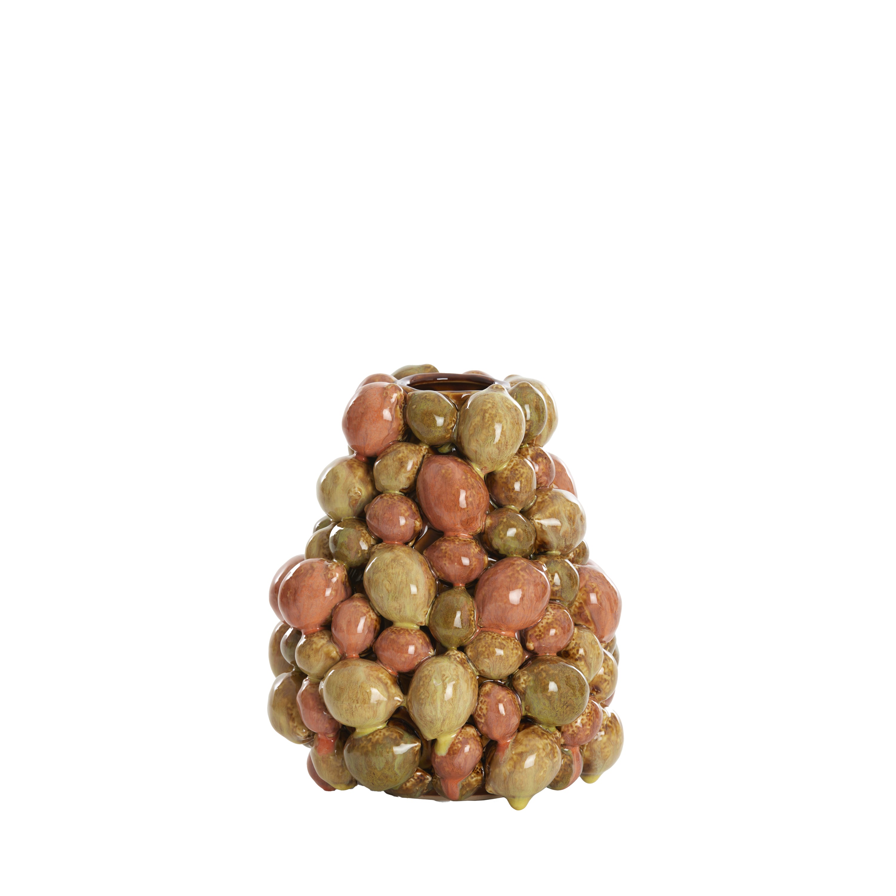 Light&living Vaas deco Ø19x21 cm CITRUS keramiek bruin-oranje+groen