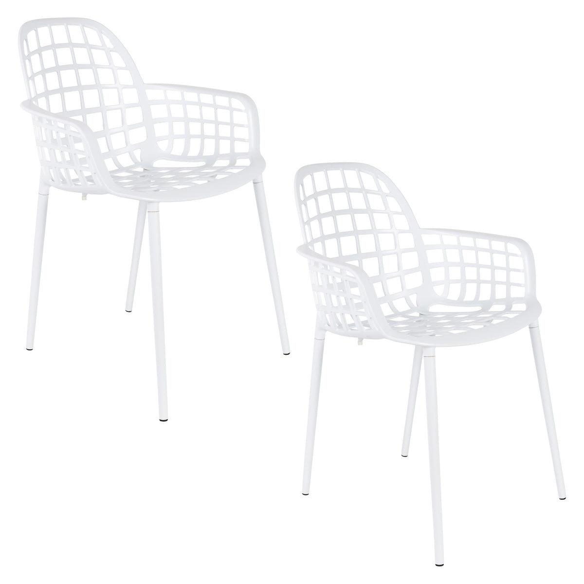 Zuiver Albert Kuip Tuin Armstoel Wit - Set van 2