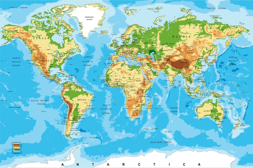 Fototapeta Dla Młodzieży Fizyczna MAPA Świata 90x60cm