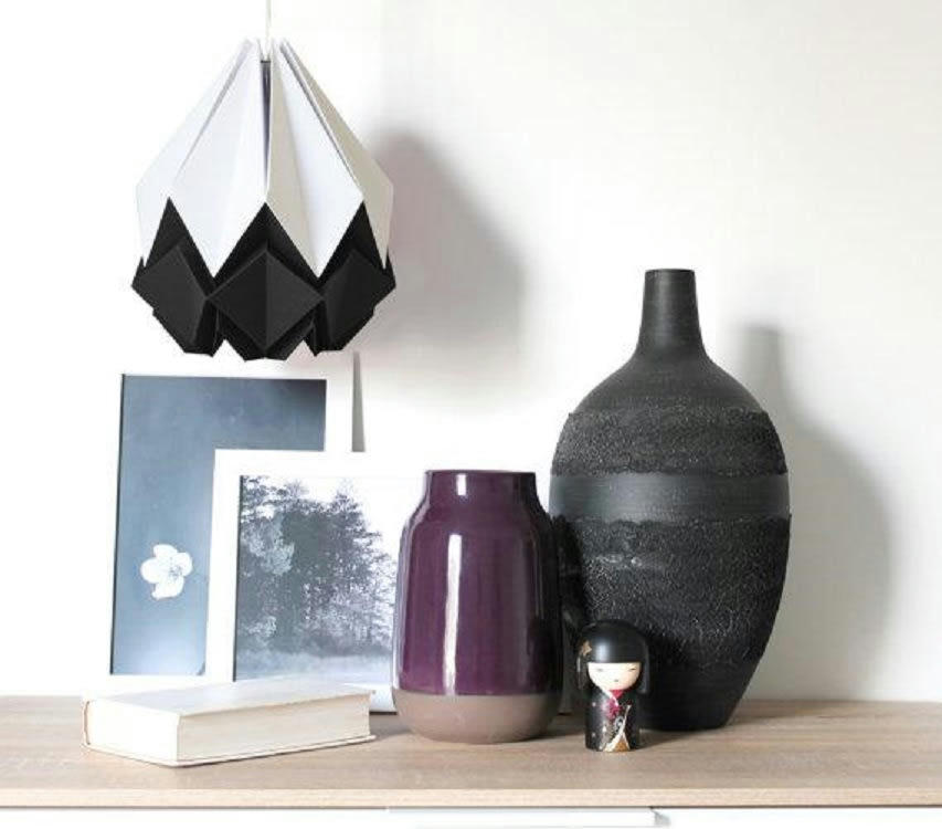 HANAHI - Suspension origami bicolore en papier taille M