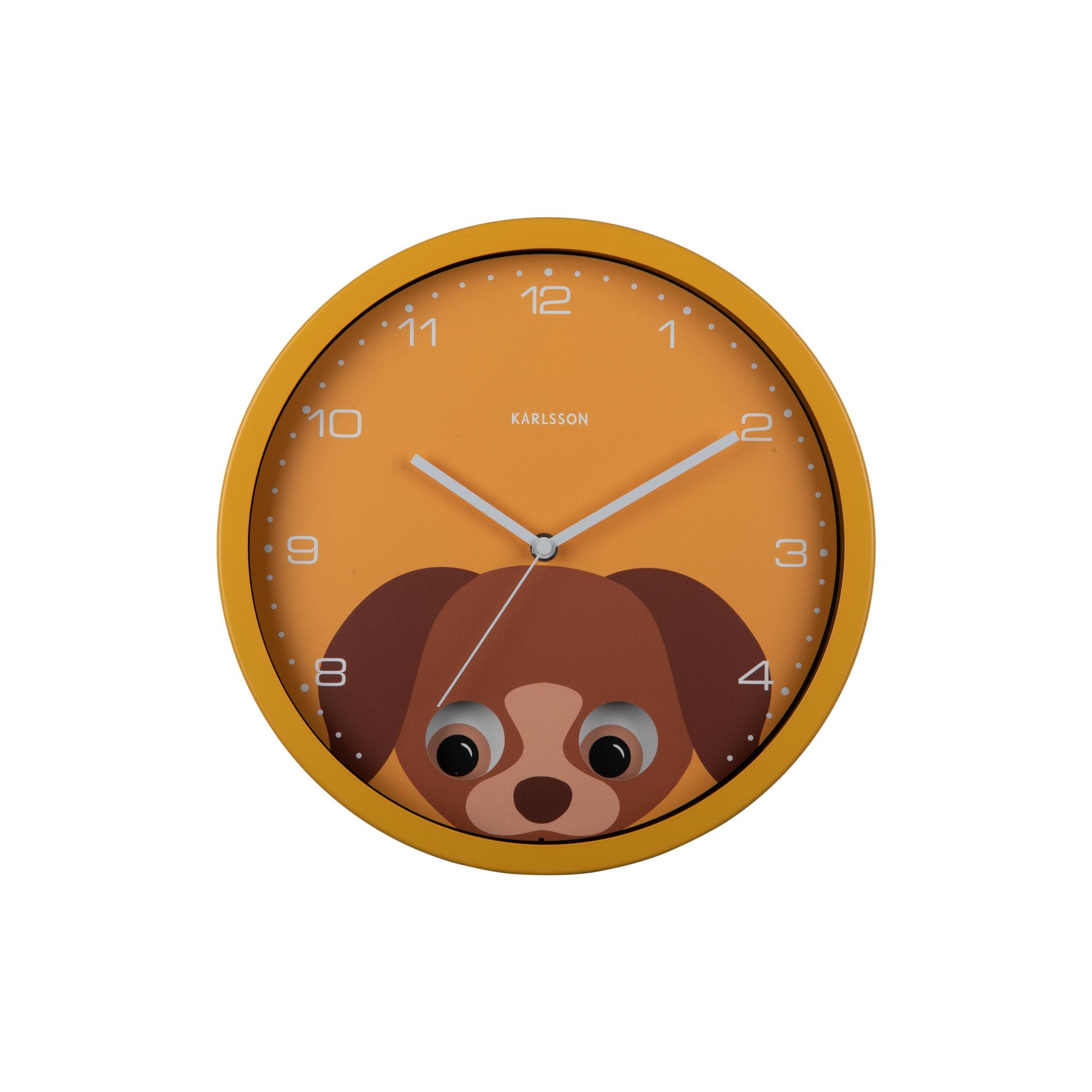Karlsson wandklok Peekaboo Dog - geel - ø 30.8 cm