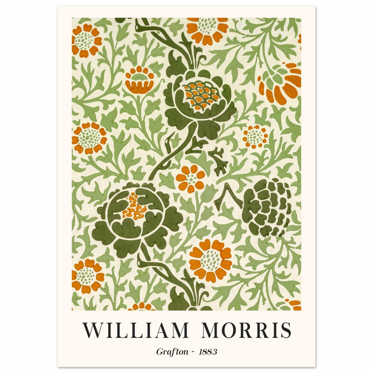Artfulprints Poster William Morris - Grafton 1883  - 50x70 cm - Groen