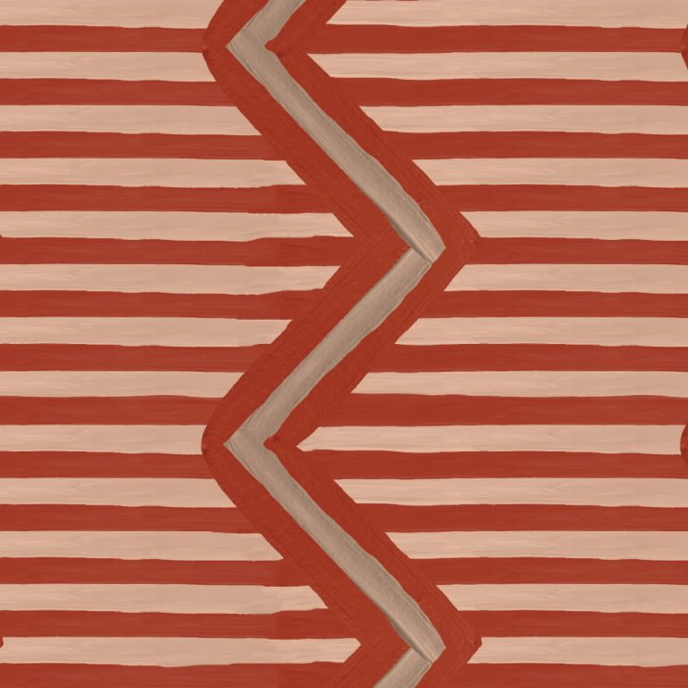 Catchii Behang Ikat Oez Zigzag Red