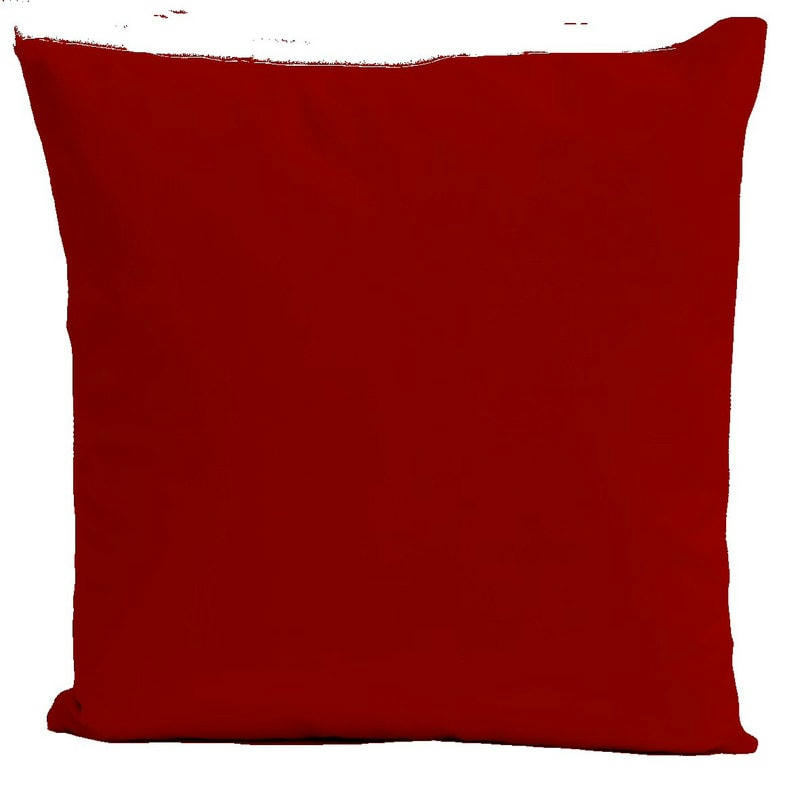 - Coussin uni velours rouge vermillon 40x40cm