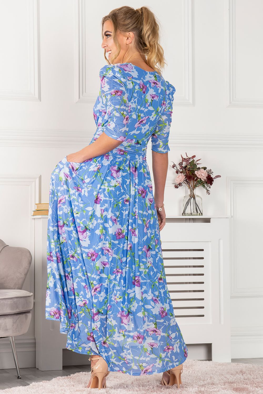 Jolie Moi Ressie Dip Hem Maxi Dress