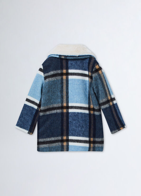Cappotto check in misto lana