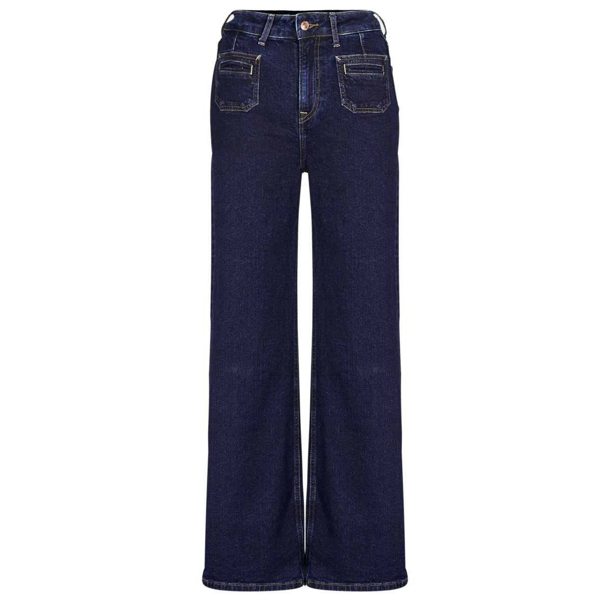 Pepe jeans - STRAIGHT UHW LEXA RINSE - Marine