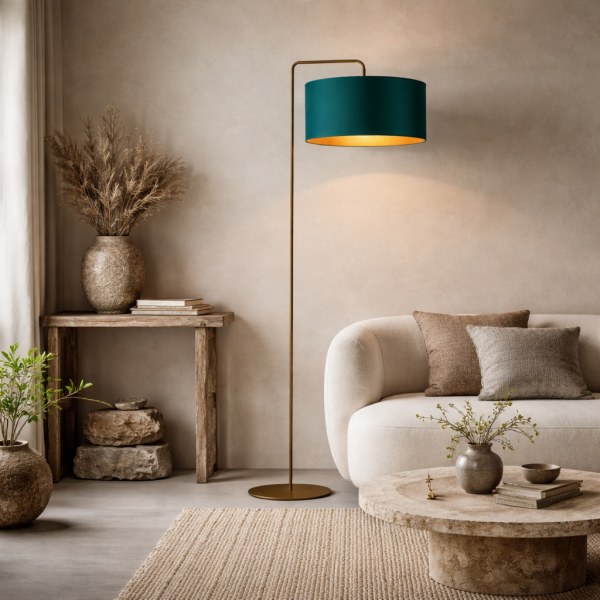 Lampa stojąca BOLIVIA GOLD elegancka do pokoju CZARNY