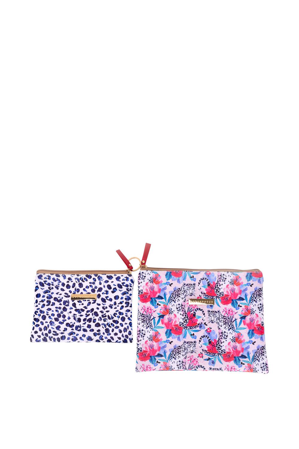 Frida Leopard Story Set of 2 Leatherette Cosmetic Bags
