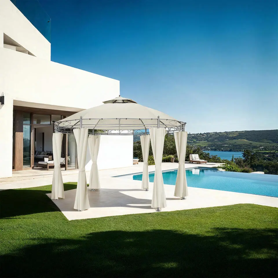 tectake Tuinpaviljoen Siana &Oslash; 3.5m, Cr&egrave;me