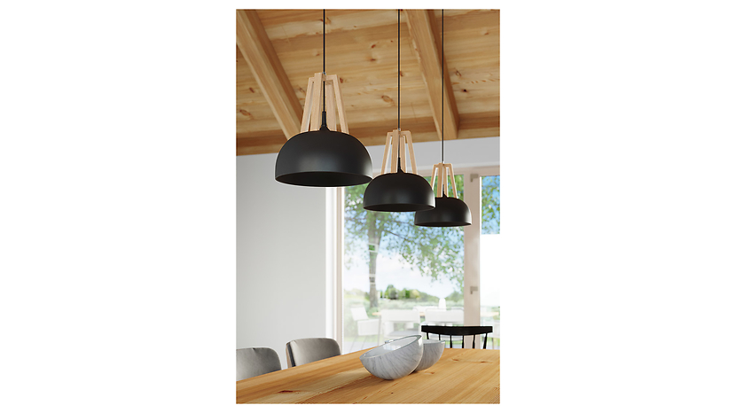 Lampa wisząca Casco stalowa czarna