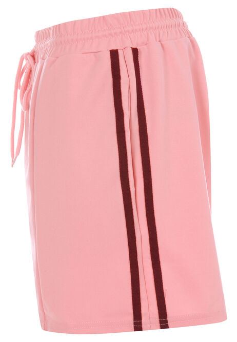 Womens Pink Side Stripe Shorts