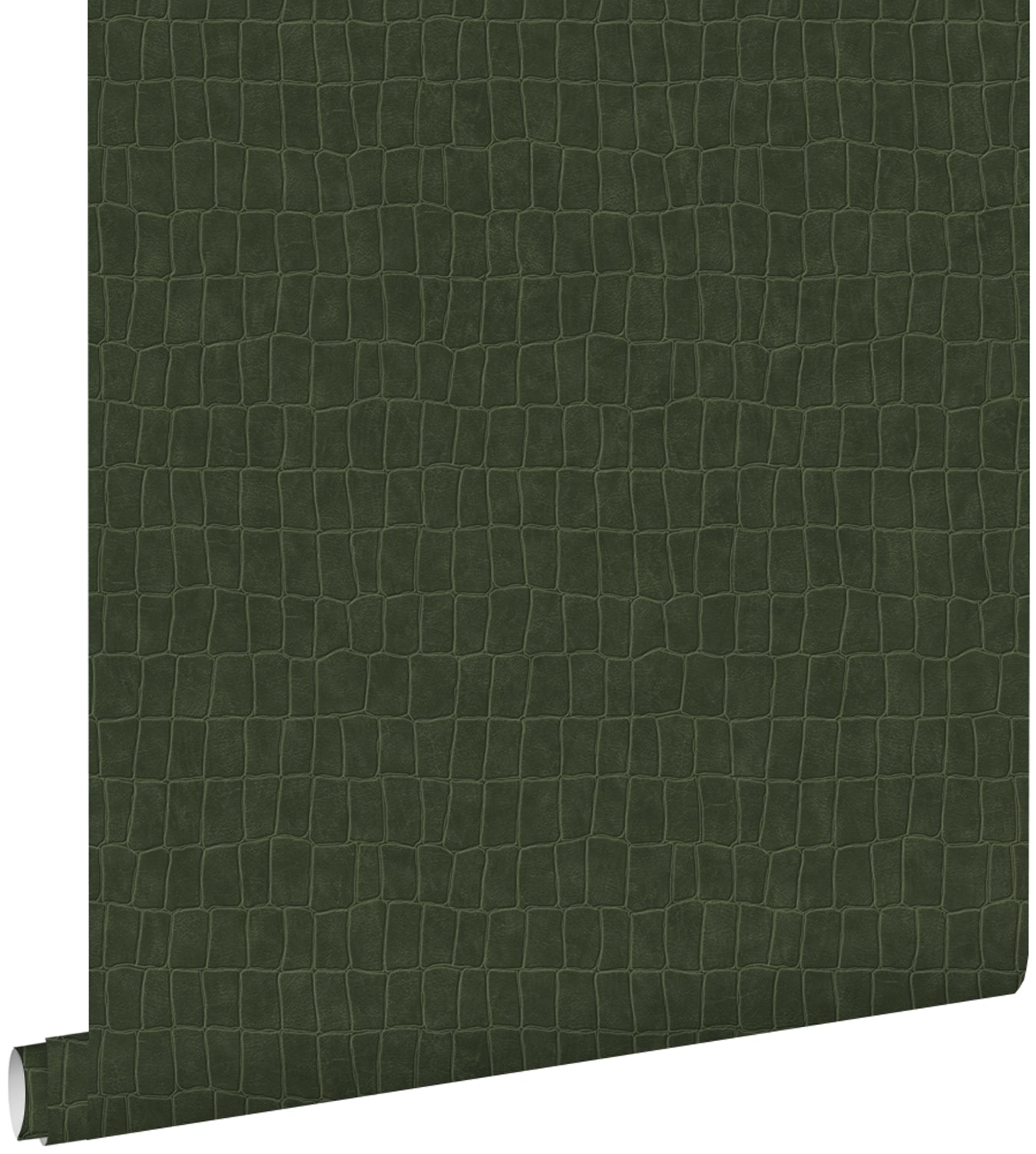 ESTAhome behang krokodillenhuid vergrijsd olijfgroen - 53 cm x 10.05 m - 139187