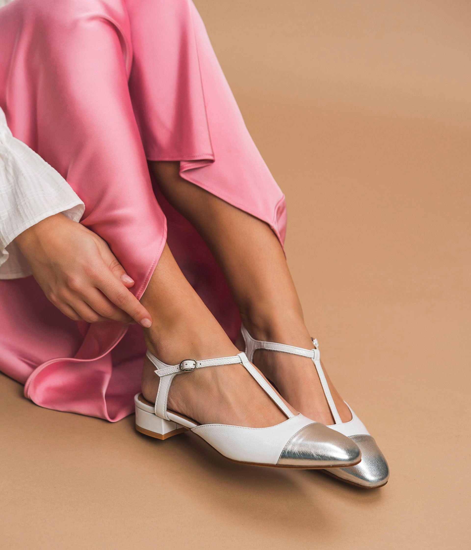 Escarpin Salome blanc