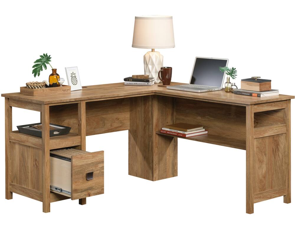 Sauder Cannery Bridge L-Shaped Desk, Sindoori Mango