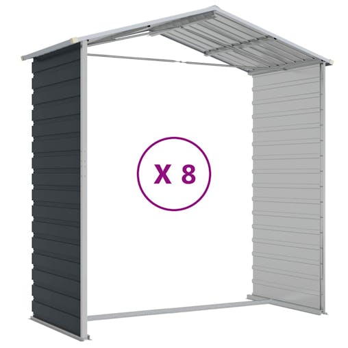NNEVL Garden Shed Anthracite 191x725x198 cm Galvanised Steel