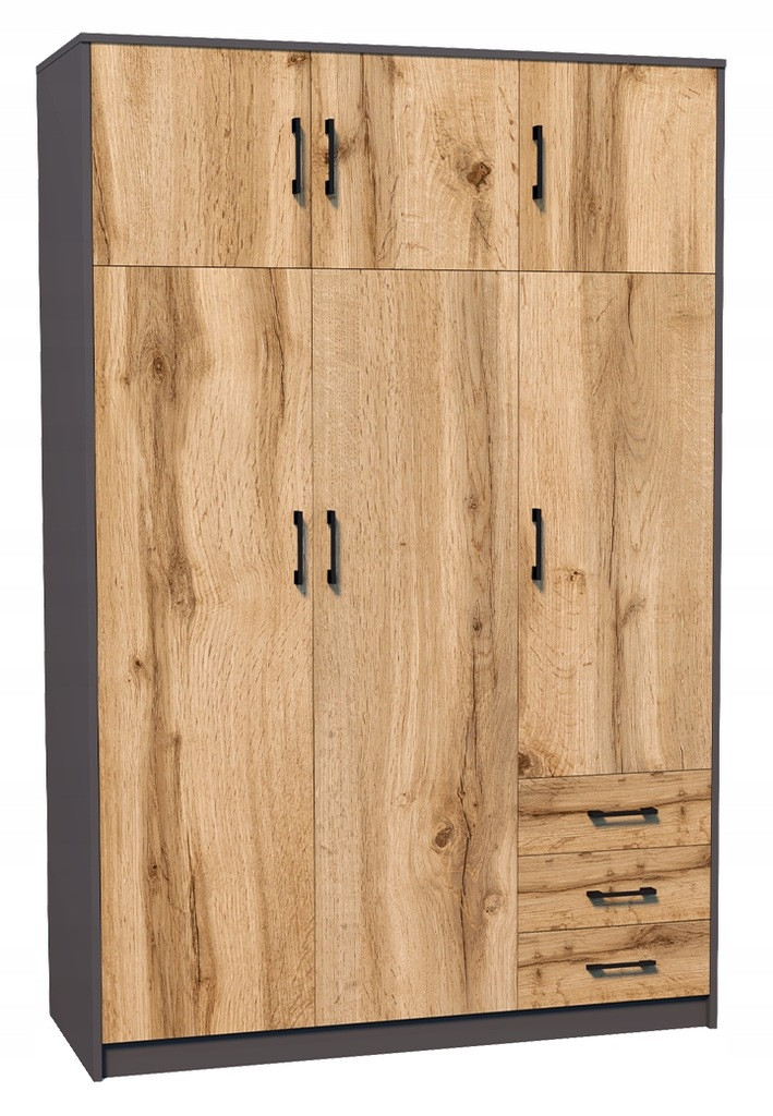 Szafa szafka 6D3S GRAFIT-WOTAN 127cm komoda regał ROB