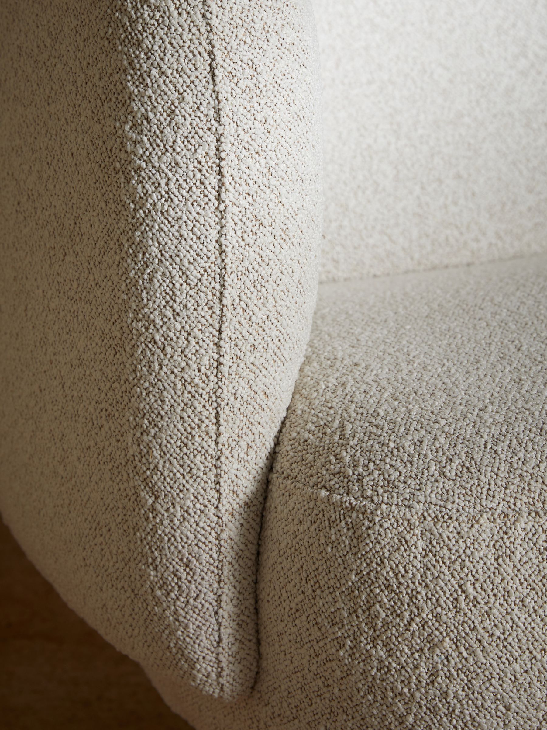 Novara Swivel Accent Chair in Off White Pax Boucle