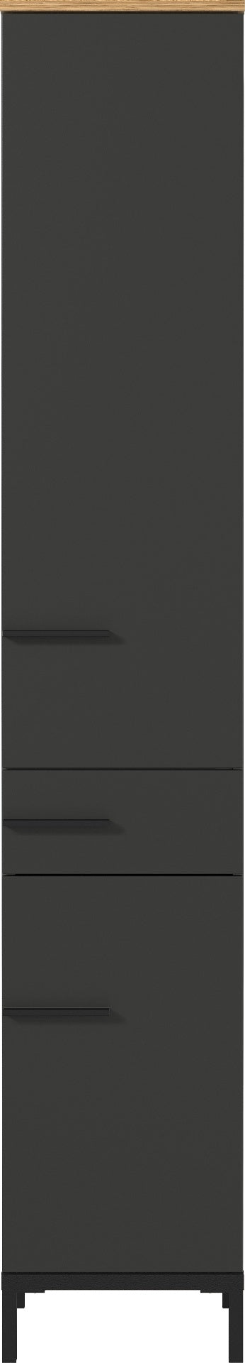 Germania Yonkers Badkamerkast Hoog Grafiet   Eiken