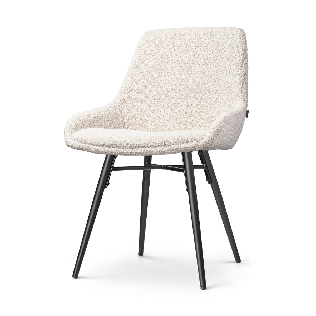 Nolon Nena-Isa Eetkamerstoel Bouclé Beige - Zwarte Houten Poten