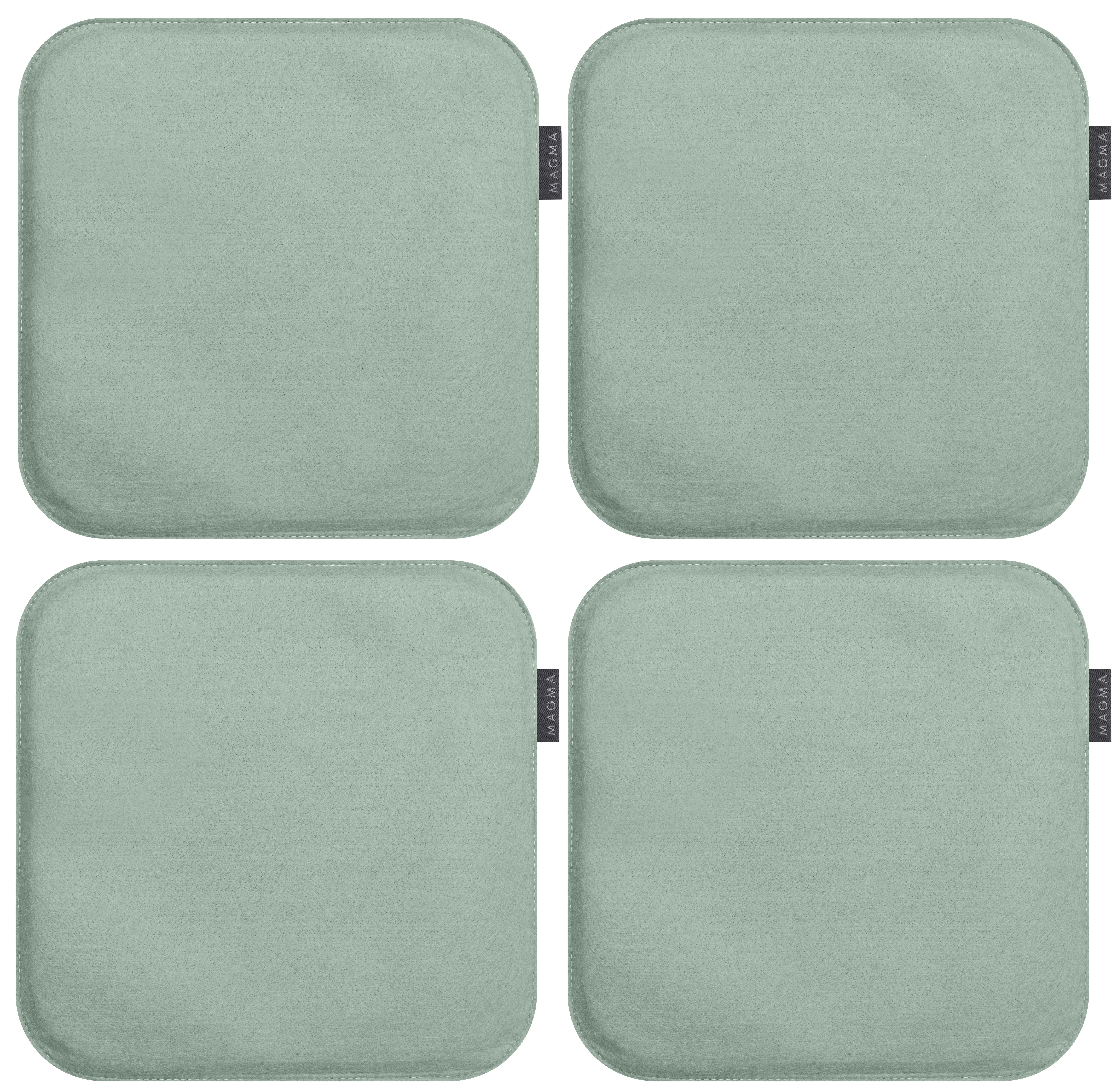 AVARO - Galettes de chaises carrées gris clair- Lot de 4 - env.35x35