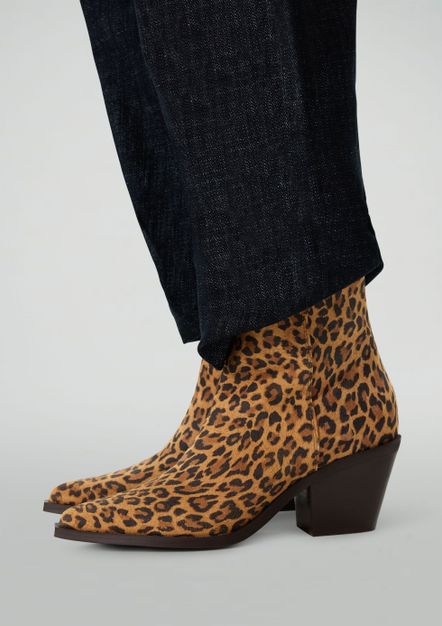 Leopard enkellaarsjes met hak