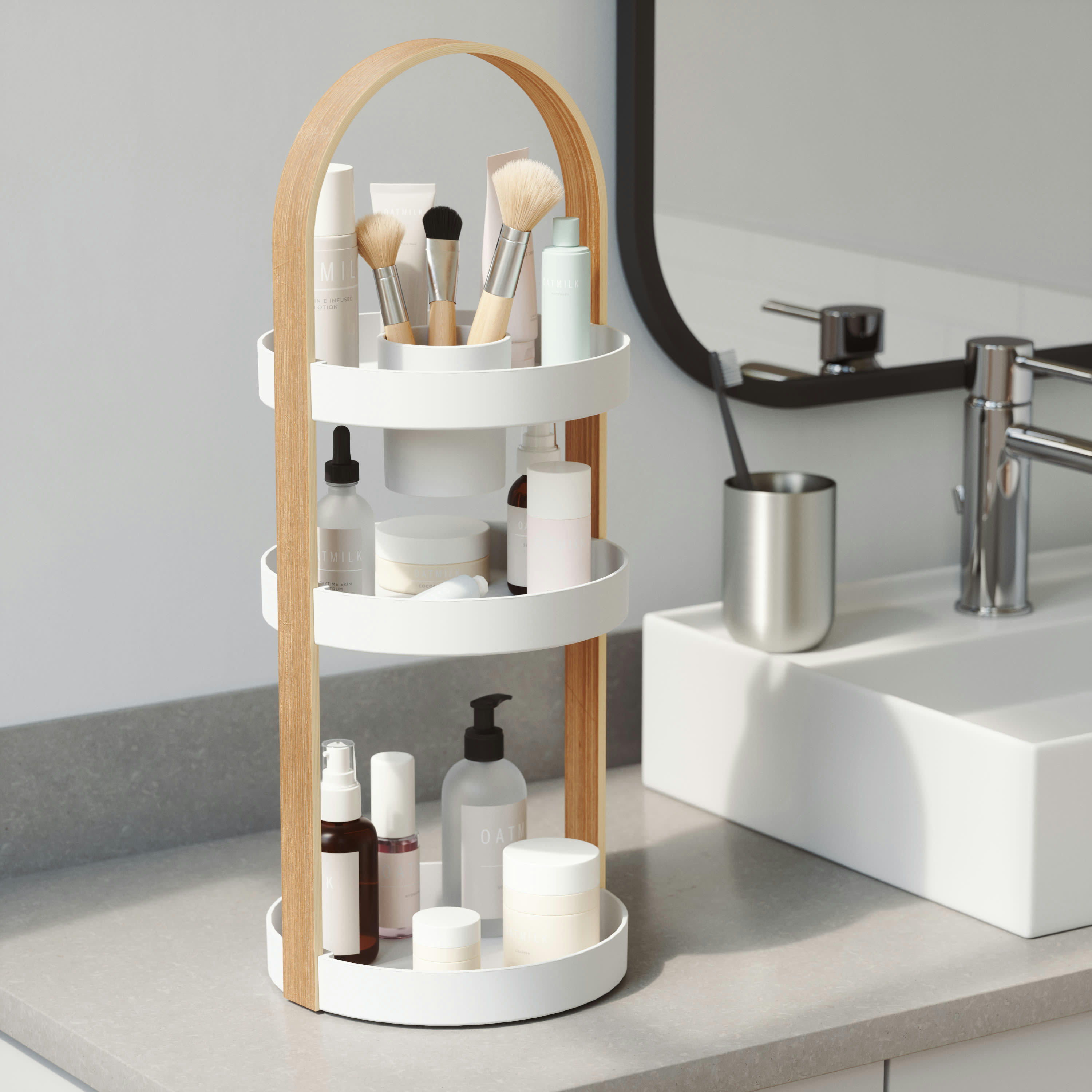 BELLWOOD - Organiseur à cosmétique bellwood plastique blanc