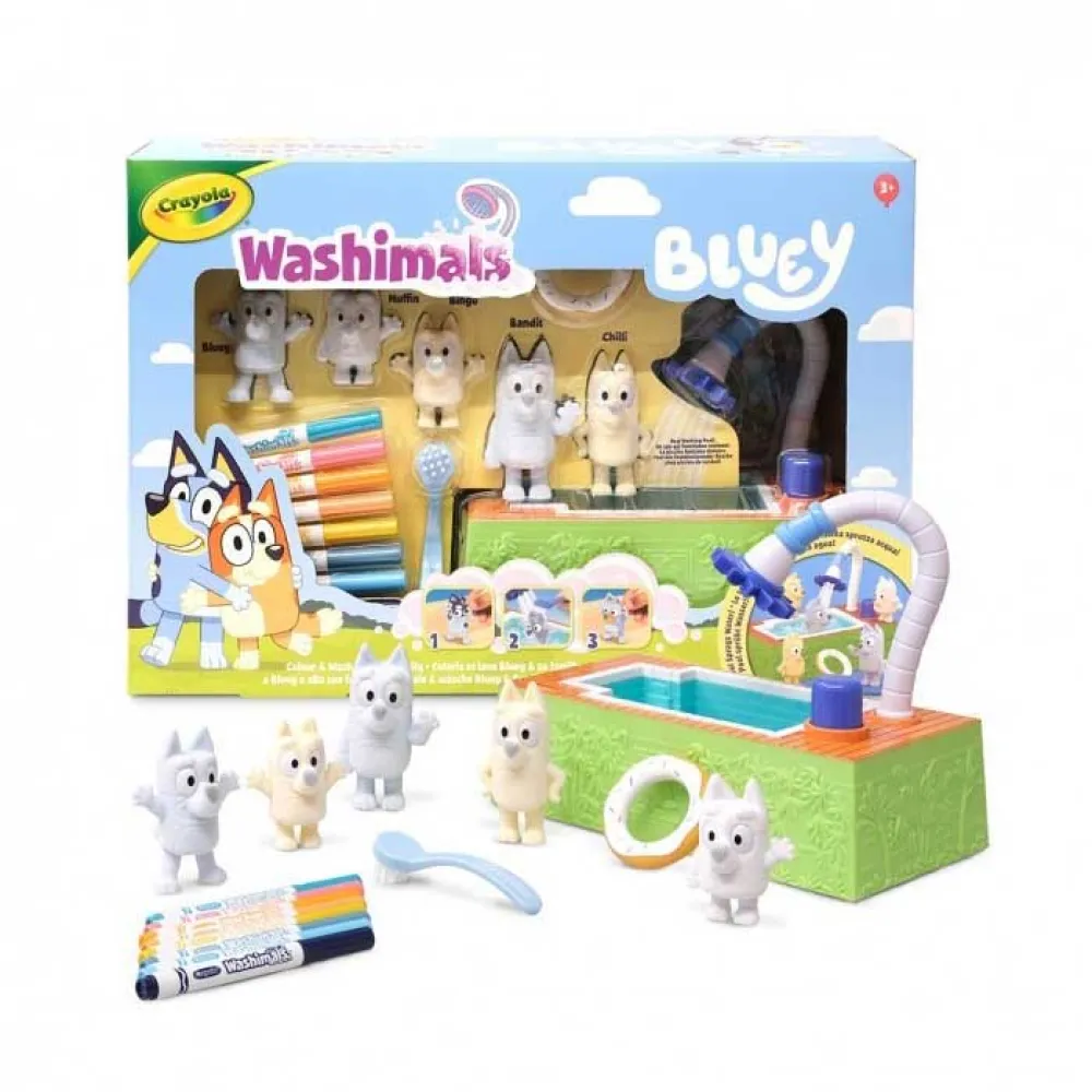 Crayola Washimals Bluey 5 Pet Set With Pool