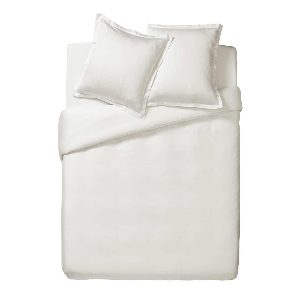 TRIUMPH LINE - Housse de couette unie en satin de coton blanc 200x200