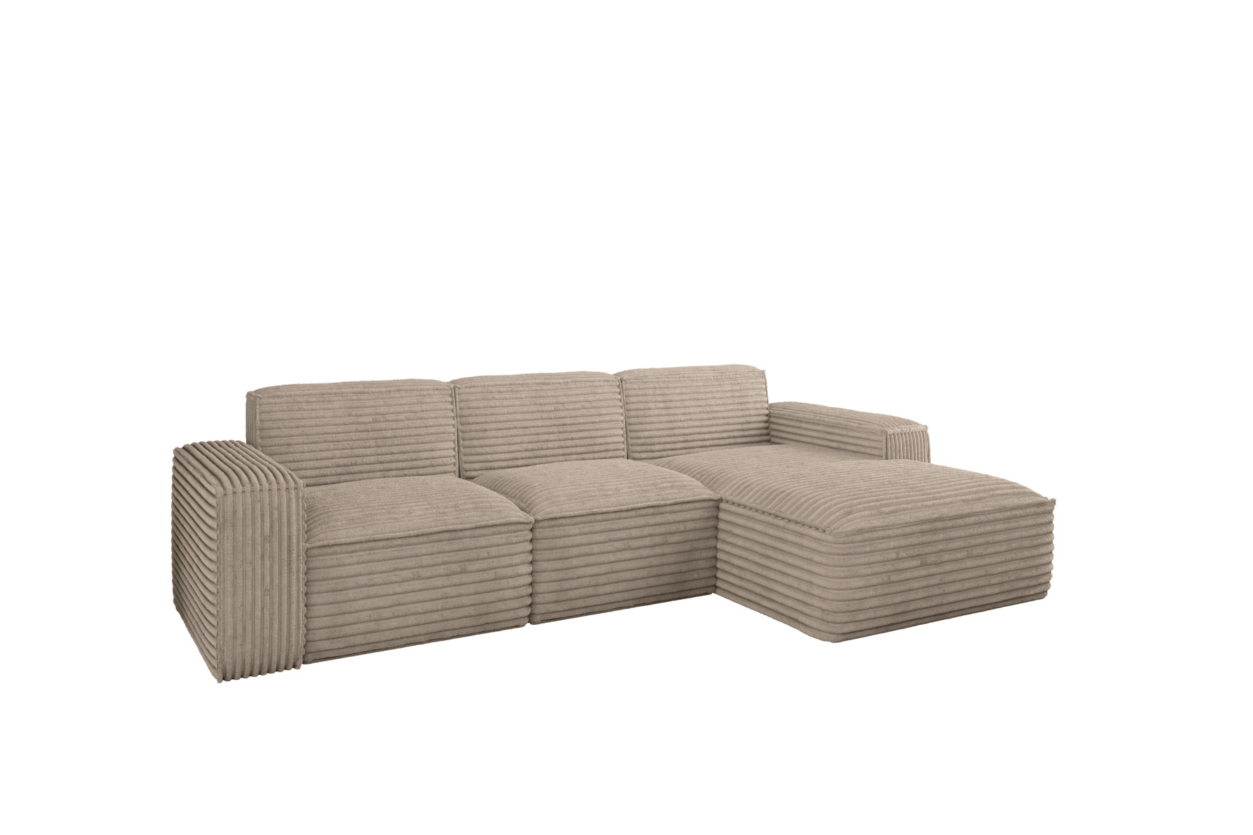 Narożnik Siena L - sofa w kształcie litery L, tkanina Velo Beżowy Prawy