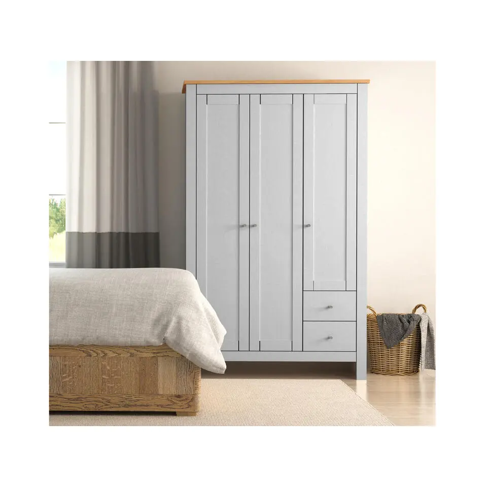 Emerald - Wandkast met 3 deueren en 2 laden in grijs eikenlook