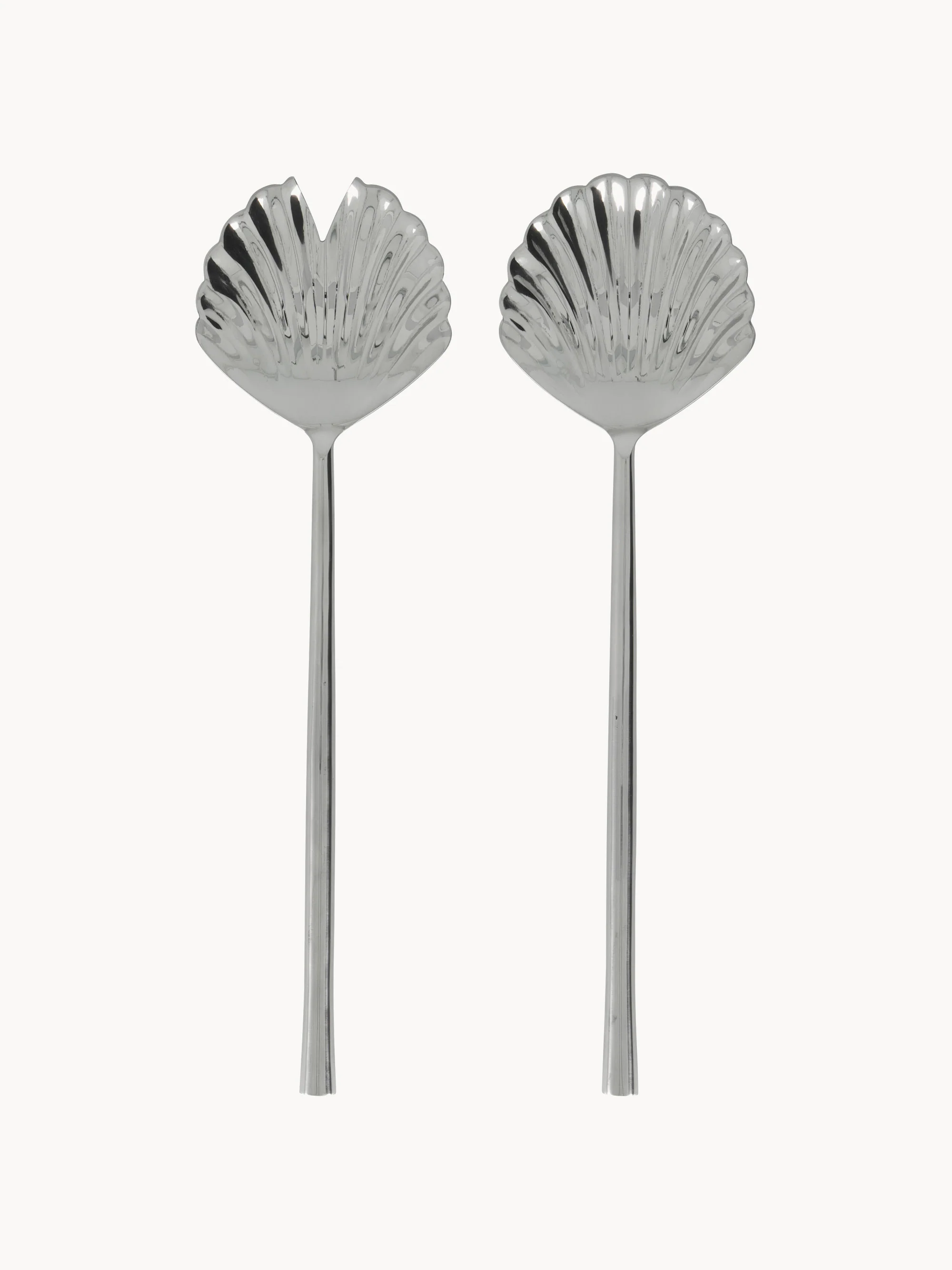Handgefertigtes Salatbesteck Fan in Muschelform