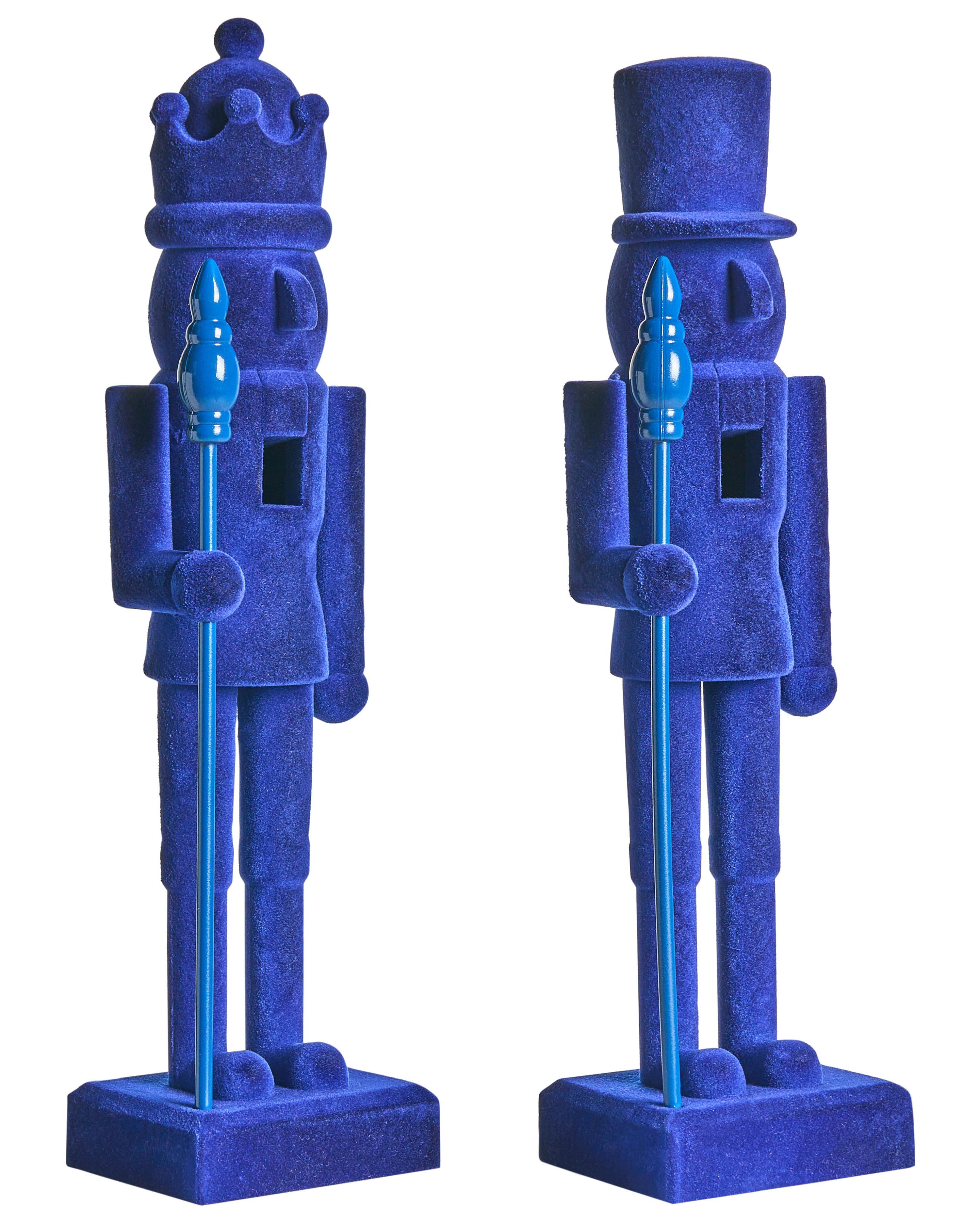 Set of 2 Figurines FLATEY Nutcracker 40 cm Blue