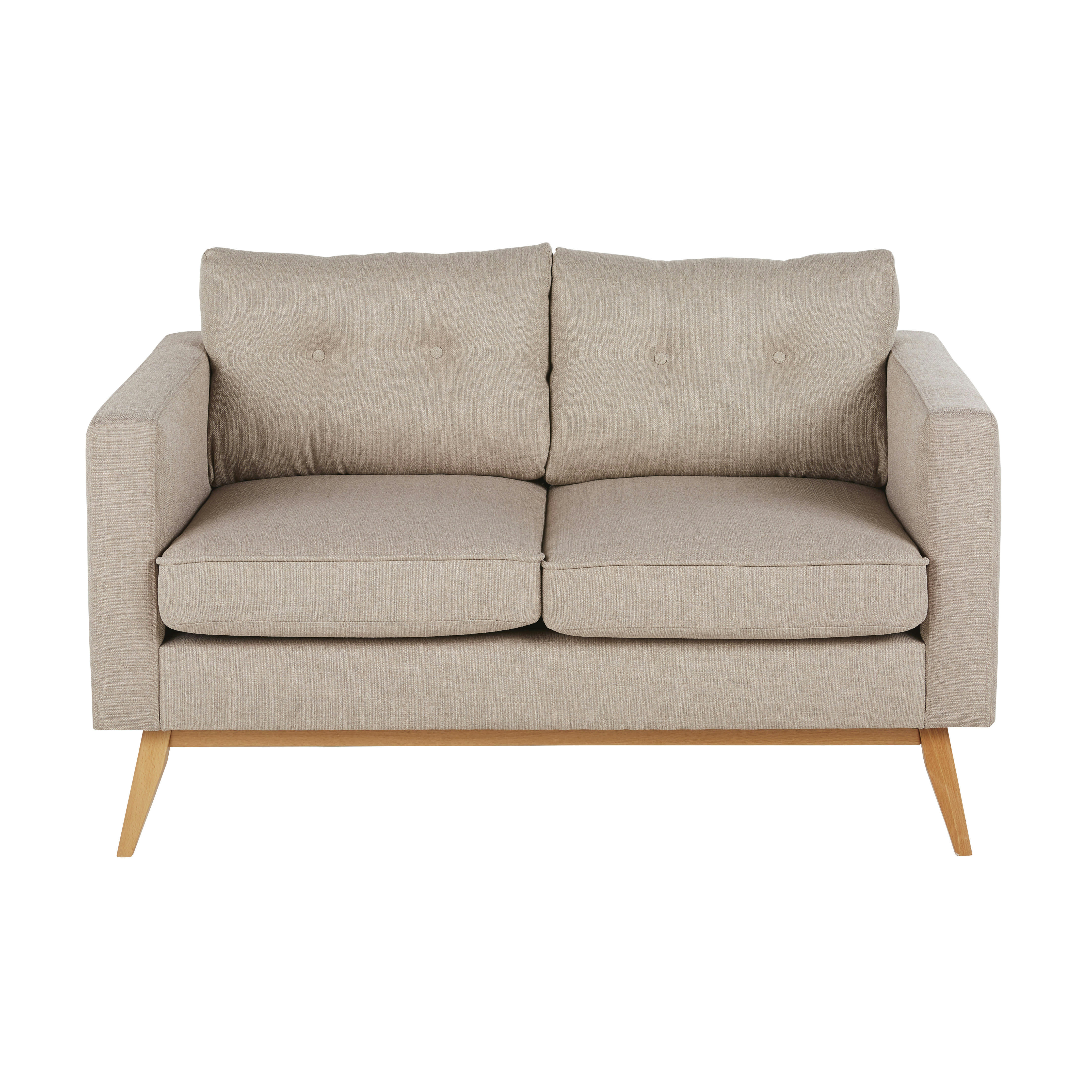 Brooke - Canapé style scandinave 2 places beige chiné