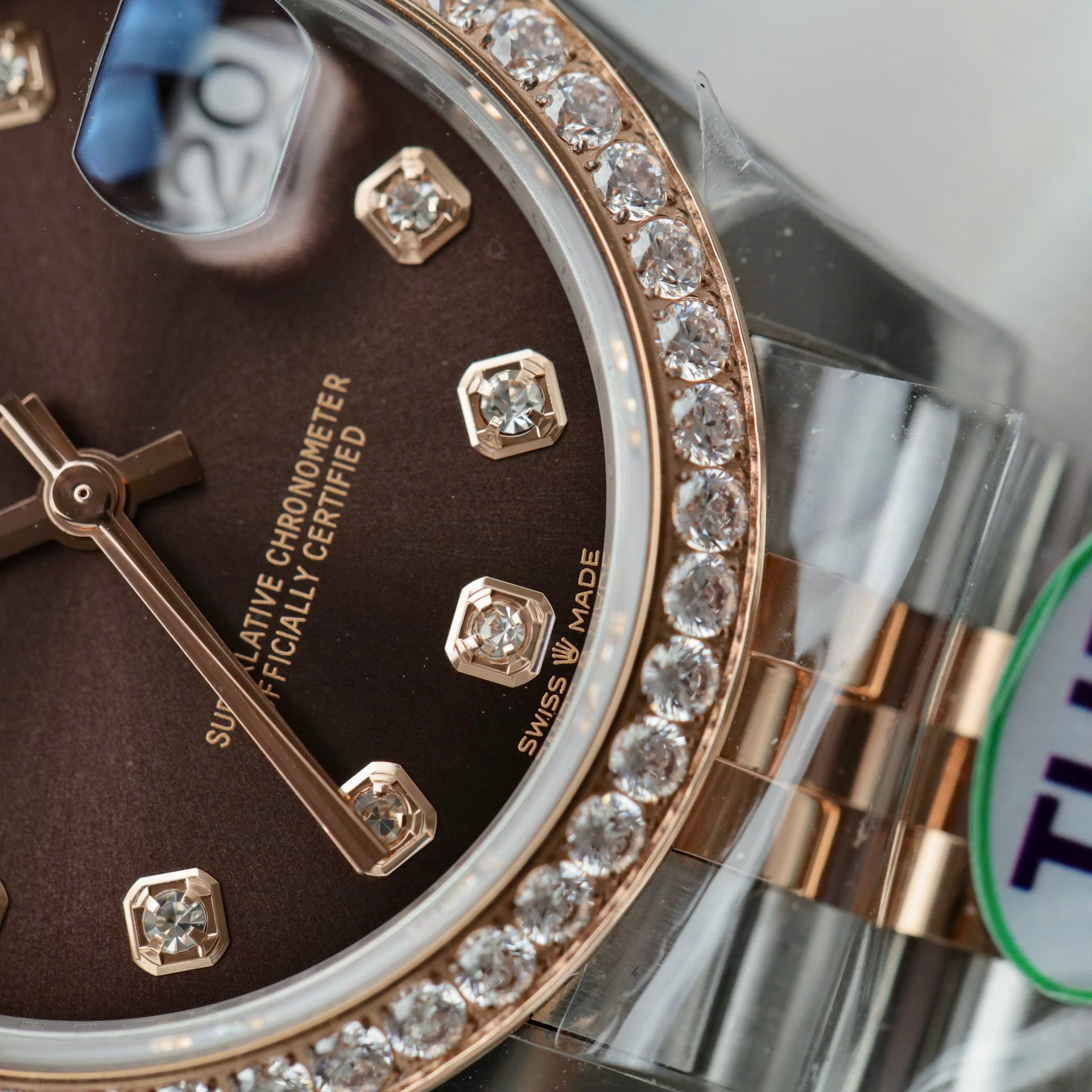 Rolex Datejust SS/RG Plated Chocolate Dial Diamonds 31mm Jub Replica