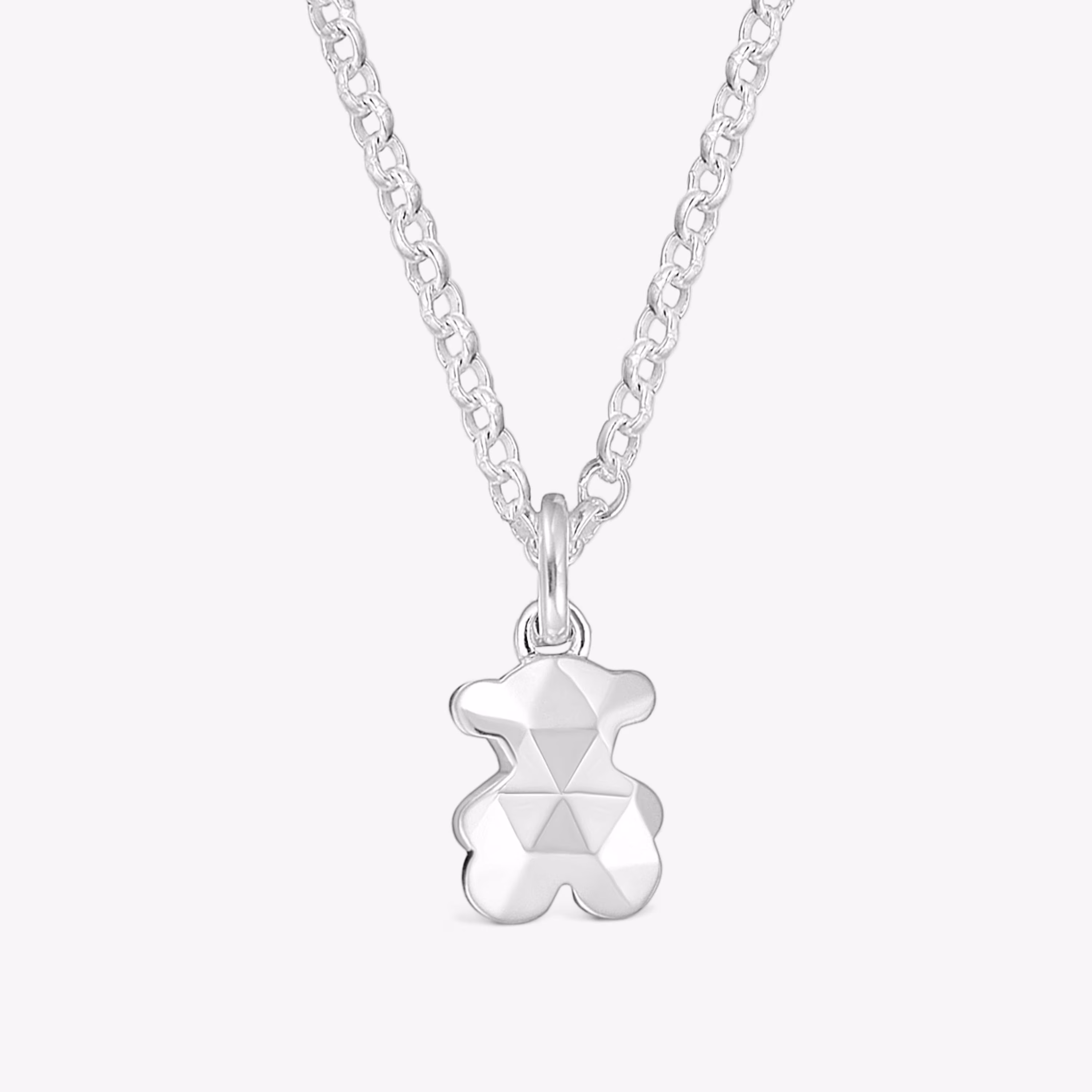Collar corto oso de plata Icon Metal