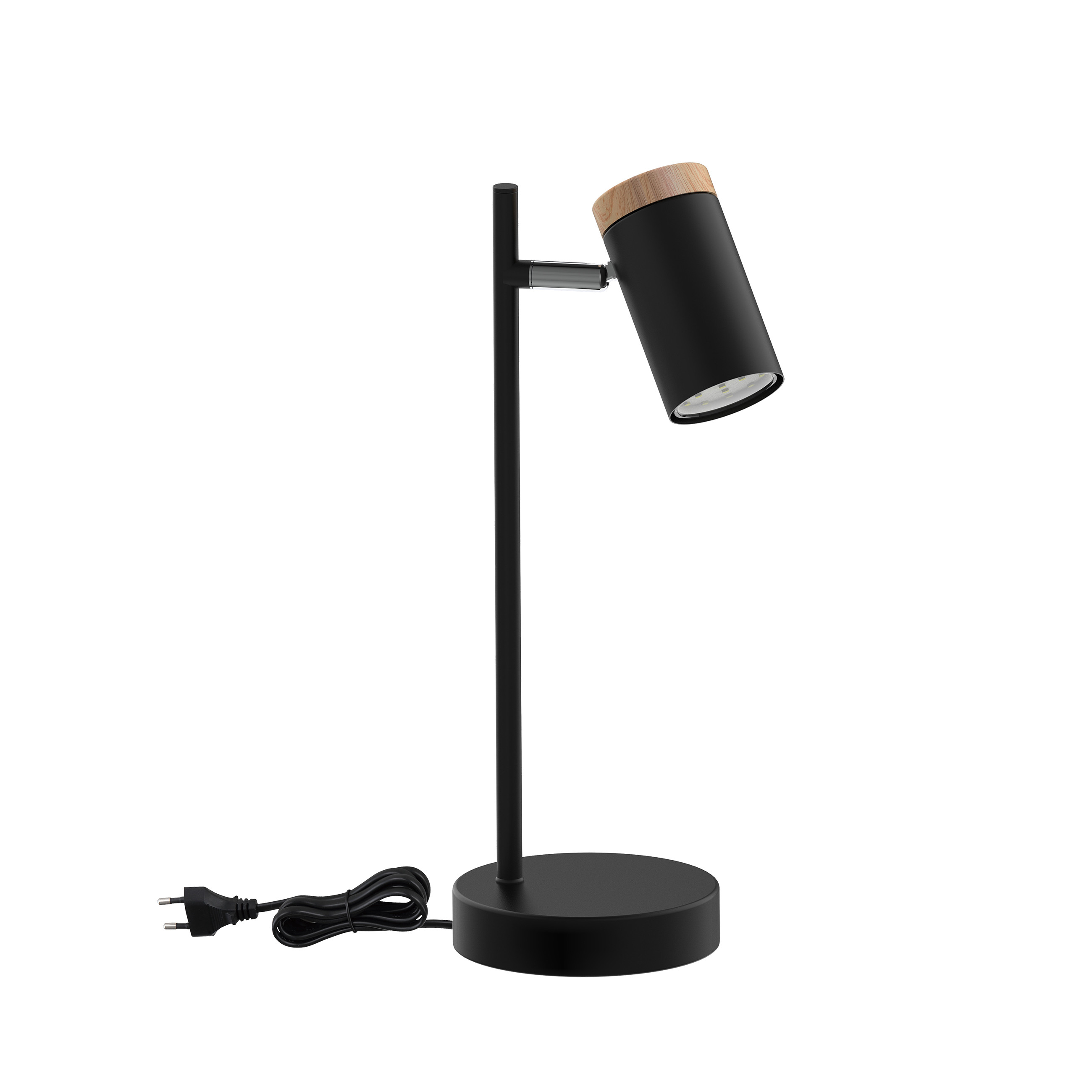 Lampa stołowa LAGOS czarny 1x15w gu10 klosz czarny drewniany
