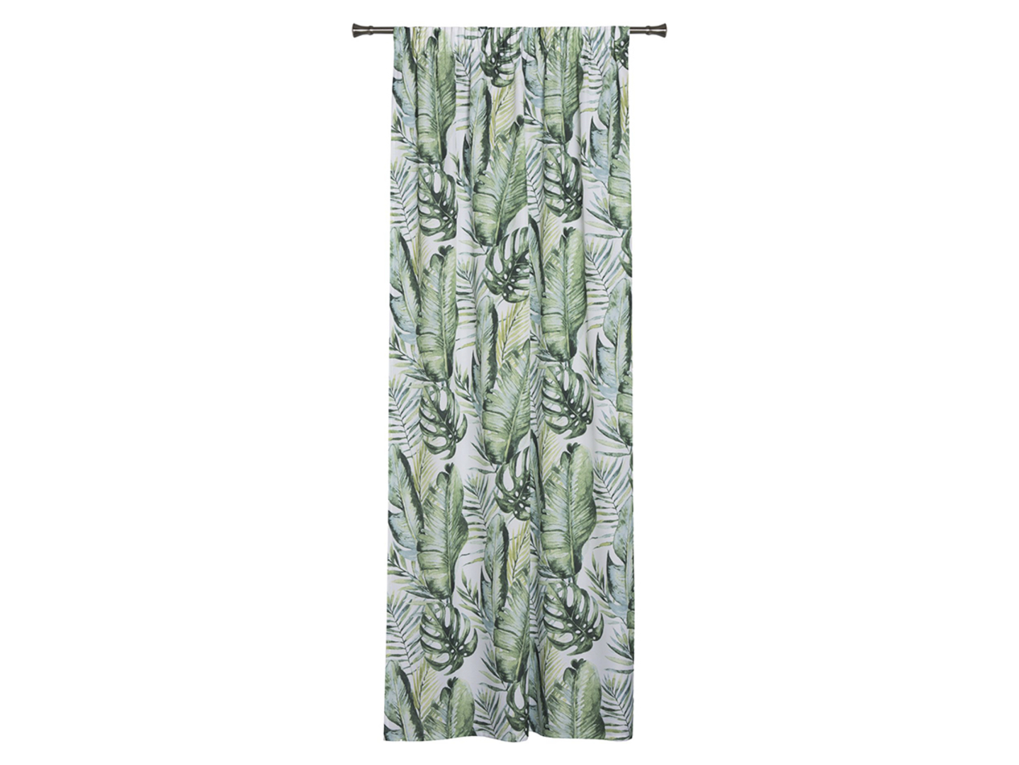 Zasłona Tobago taśma 140x260 cm biało-zielona
