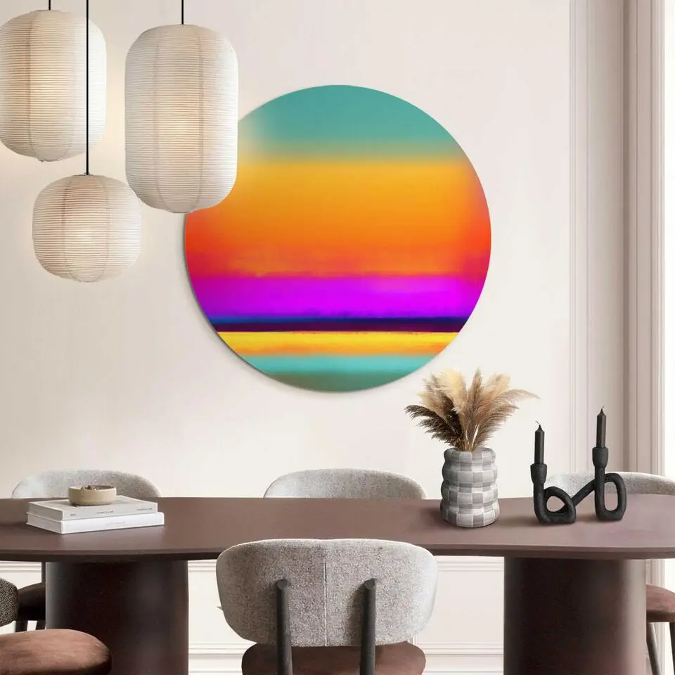 Glasschilderij Kleurrijke horizon - &Oslash; 70 - Bont