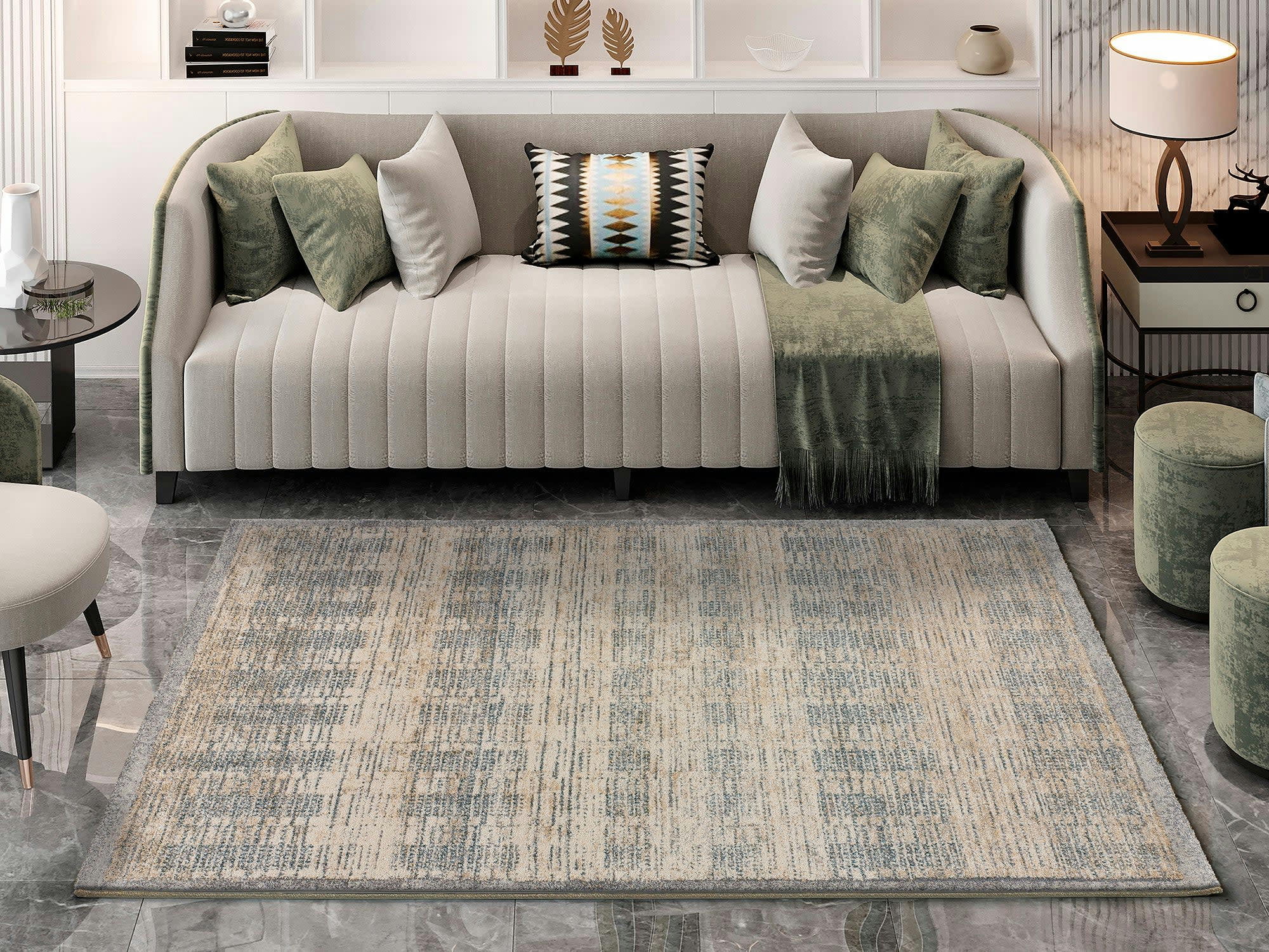 SUNSET - Tapis de style vintage en gris, 80x150 cm