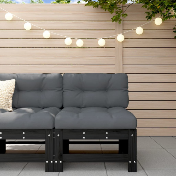 VidaXL Ogrodowa sofa środkowa czarna
