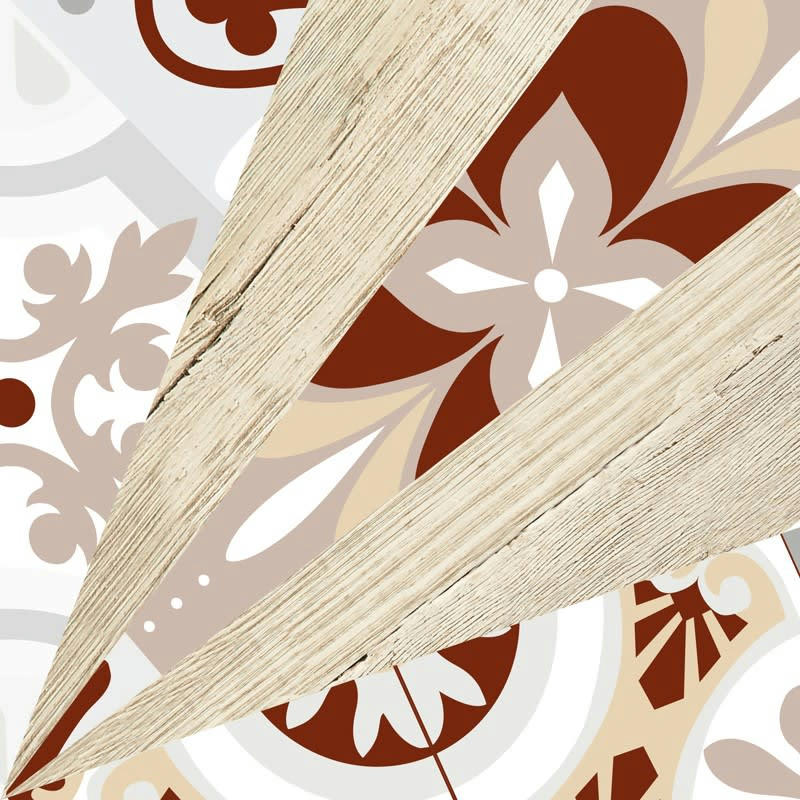 MIX CIMENT WOOD - Lot de 5 Contremarches MIX H 15xL100cm Multicolore Bois Vintage