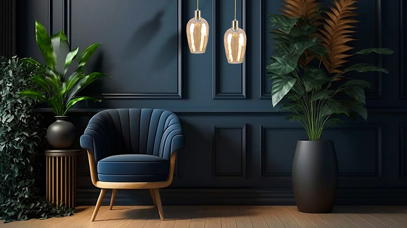 Lampa wisząca Lagri szklana złota
