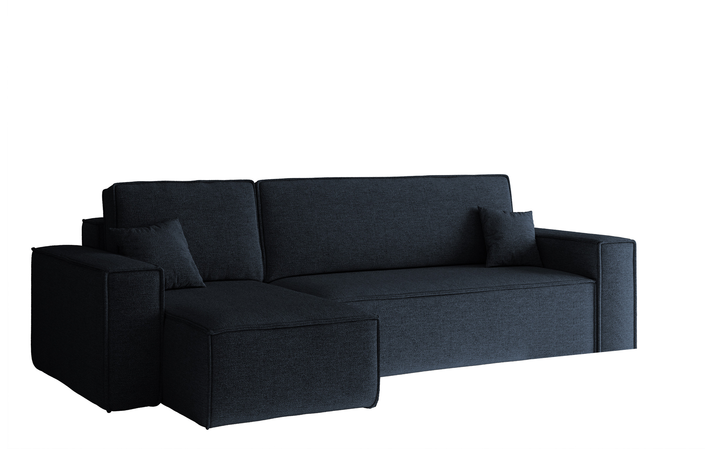 Sofa w kształcie L BEST narożnik tkanina Neve, Ciemnoniebieski Lewostronny