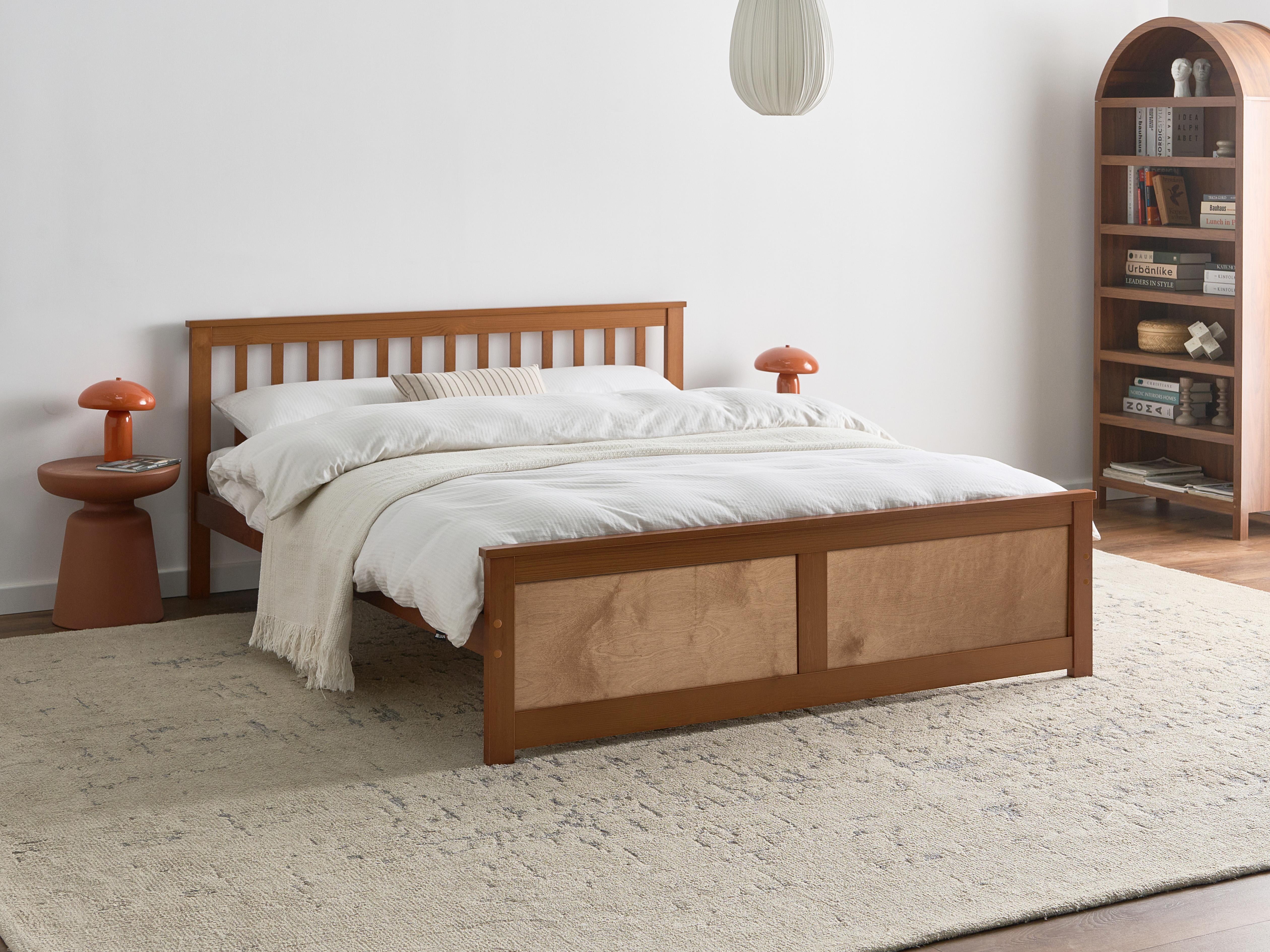 Bed Pine Wood OLENDON 160 x 200 cm (EU King Size) Brown