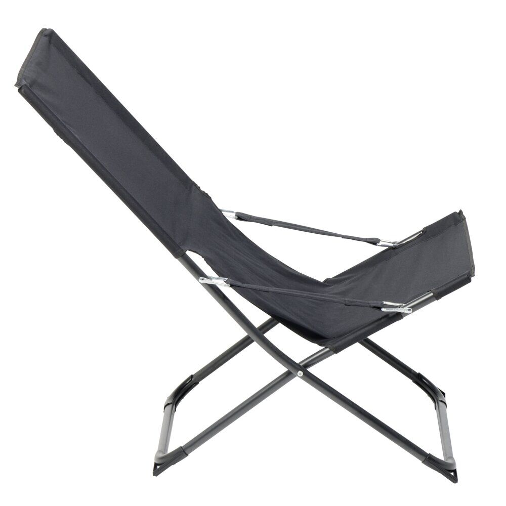 Chilienne extérieur Oxford unie noire L58xP77xH57cm