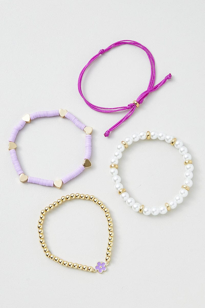 Hello Franki Purple Flower Bracelet Set for girls